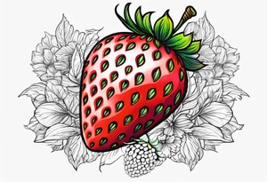 Single Strawberry tattoo idea