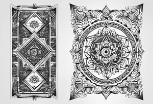 Hebrew phrase הרפו ודעו. Arm length for a female. Divine geometry tattoo idea