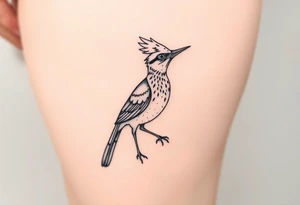 road runner bird, for placement on the upper thigh tattoo idea