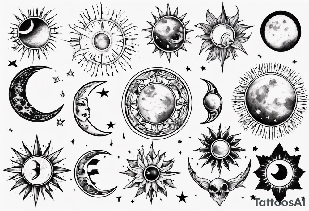 Sonne Mond finline tattoo idea