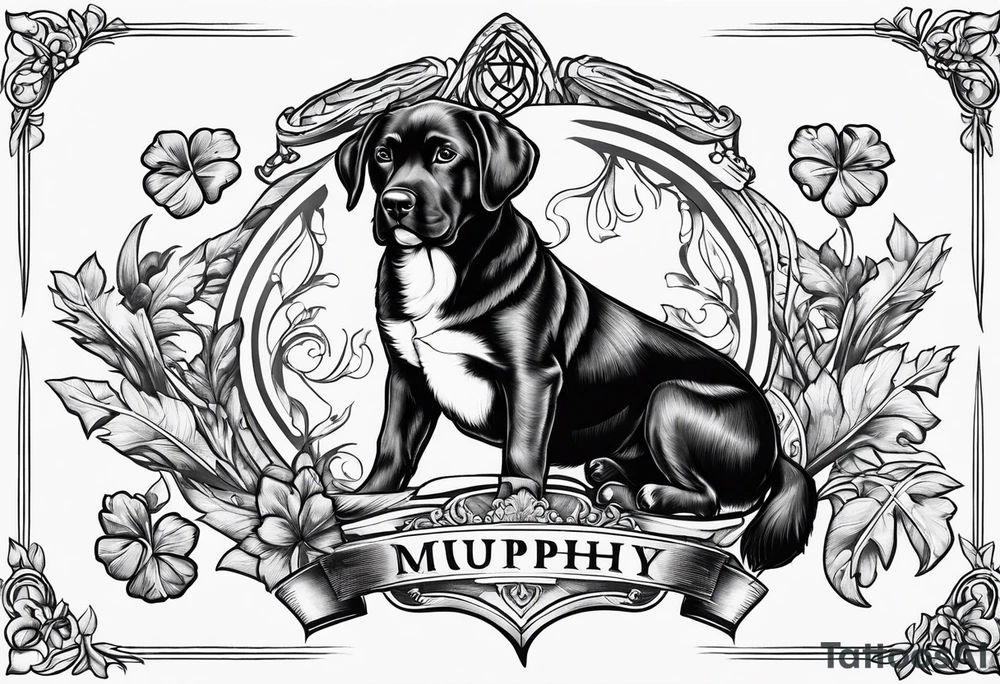 Murphy family crest and dog paw tattoo idea