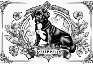 Murphy family crest and dog paw tattoo idea
