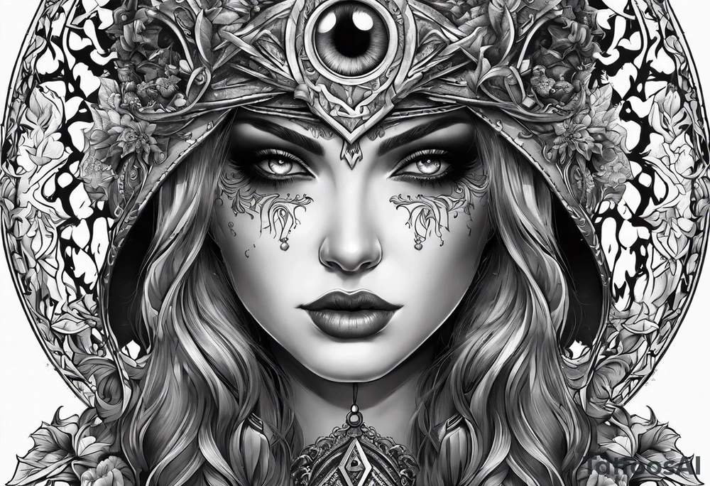 Necromancer with white eye tattoo idea