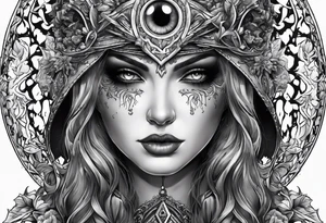 Necromancer with white eye tattoo idea
