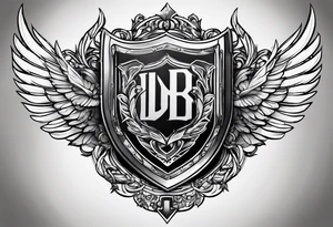 SHIELD WITH INITIALS LDB tattoo idea