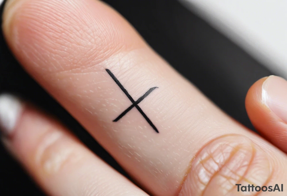 Check mark tattoo with dots accent for finger tattoo idea