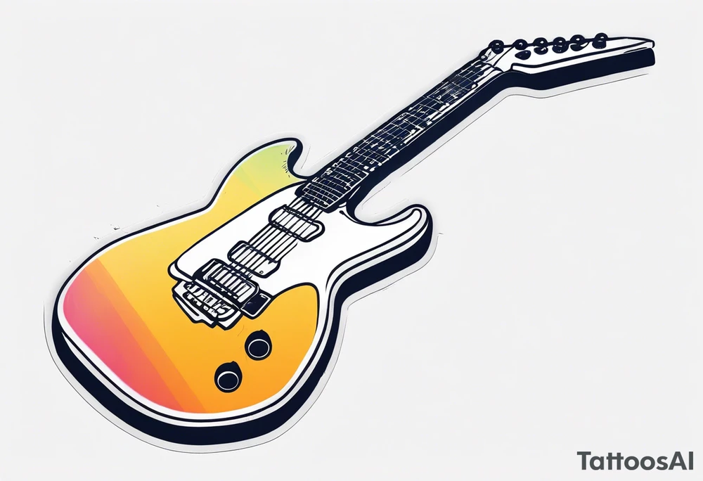 electric guitar made out of waveforms tattoo idea