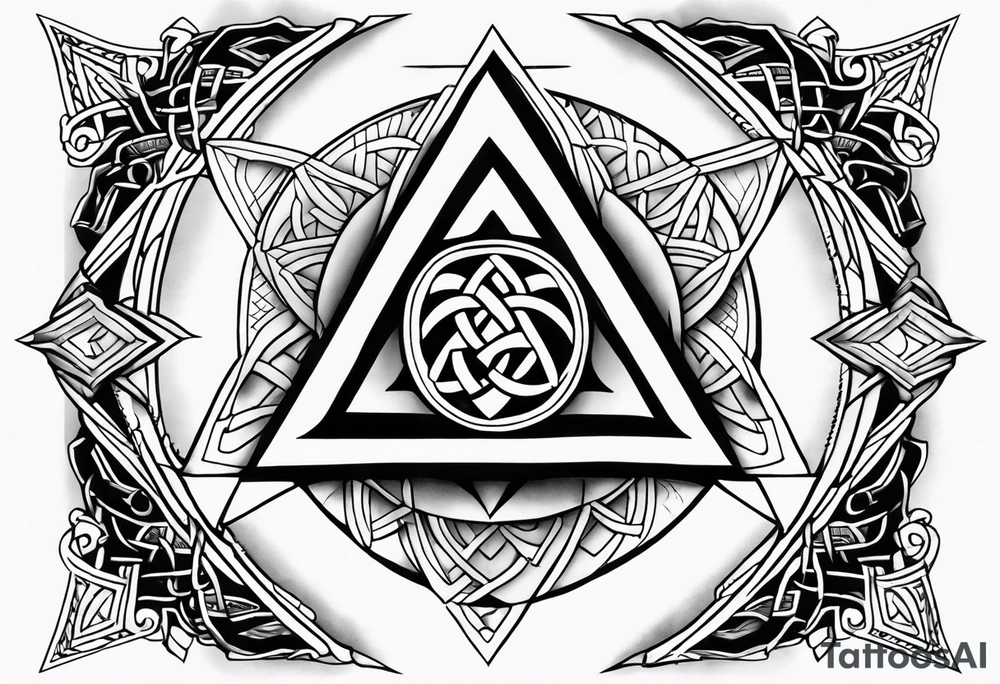 Nordique,triquetra,vegvisir,valknut tattoo idea