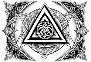 Nordique,triquetra,vegvisir,valknut tattoo idea