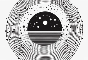 simple sunshine made of black dots with circles tattoo idea