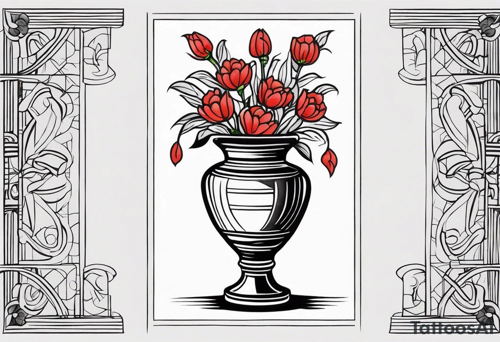 Traditional vase tattoo idea