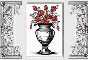 Traditional vase tattoo idea