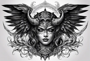 Devil with angel wings tattoo idea