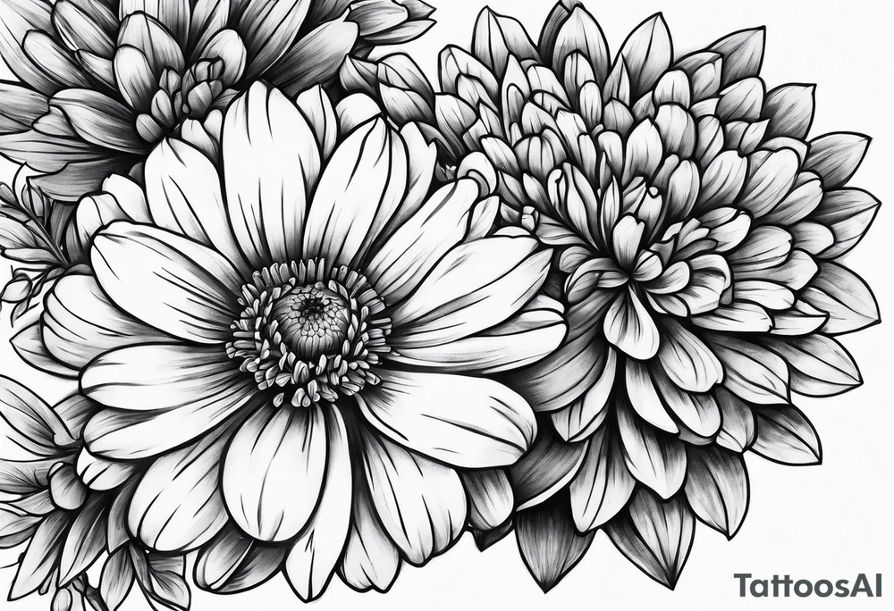 A stemless marigold tattoo idea