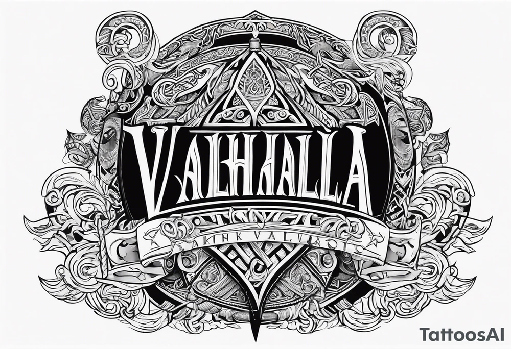 Valhalla viking gods tattoo idea