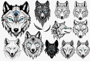 wolf with blue eyes tattoo idea