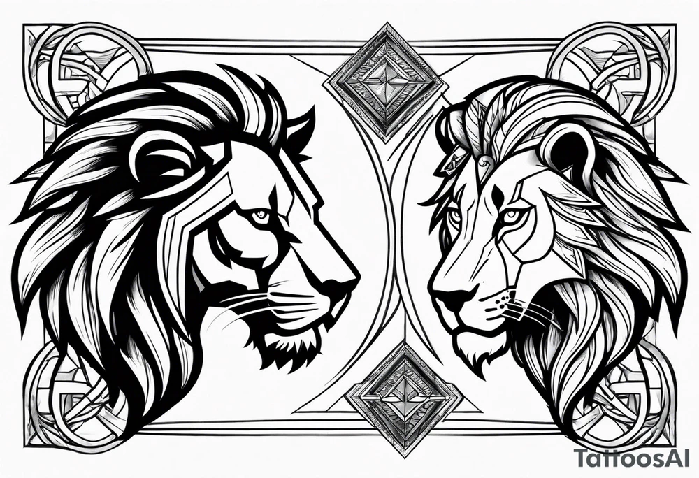 Spartan and lion tattoo idea