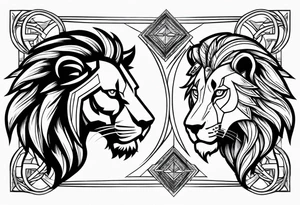 Spartan and lion tattoo idea