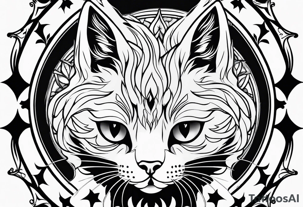 black cat tattoo idea