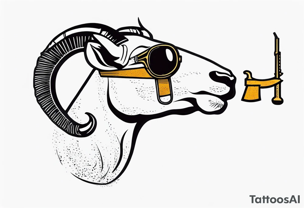 capricorn with sunglasses and shotgun tattoo idea