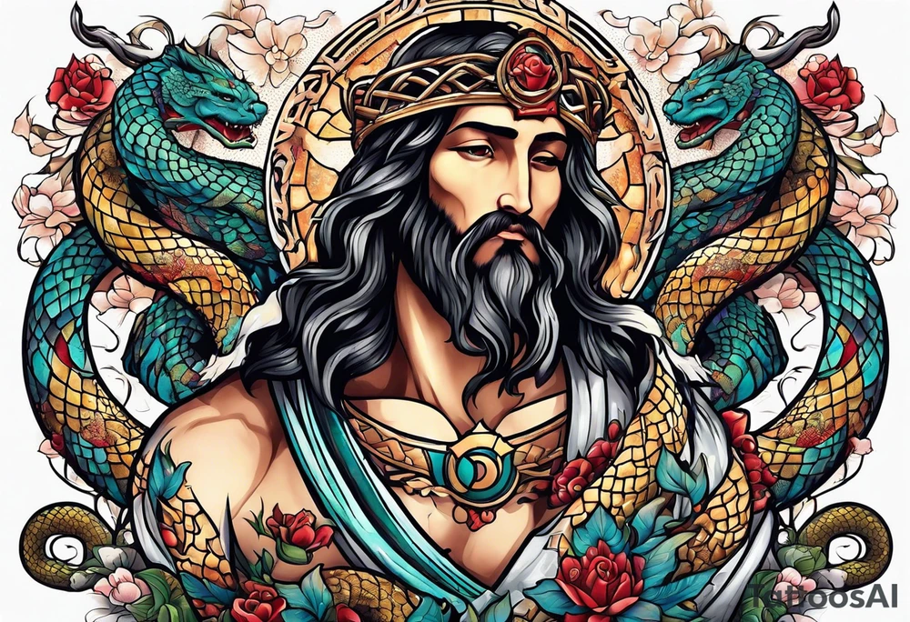Almighty Jesus killed the Serpent tattoo idea