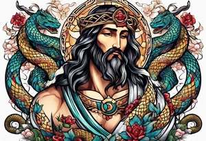Almighty Jesus killed the Serpent tattoo idea