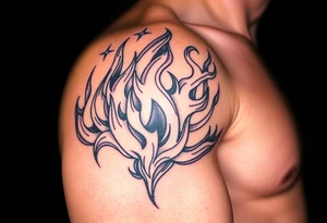 large powerfull multiple flames tattoo idea