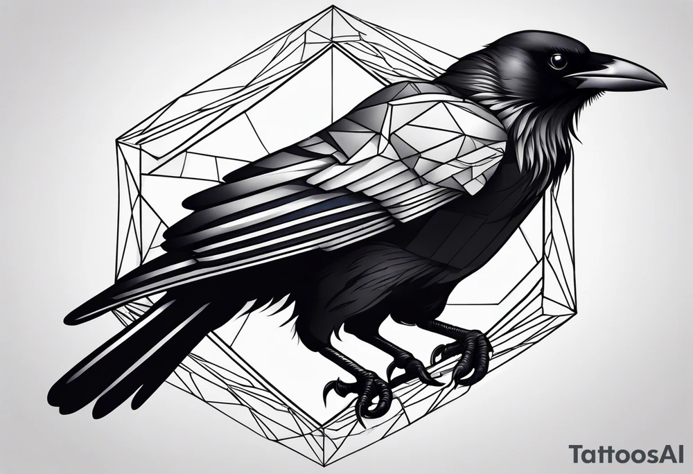 Black crow tattoo idea
