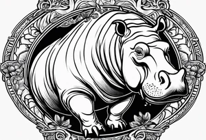 Hippopotamus tattoo idea