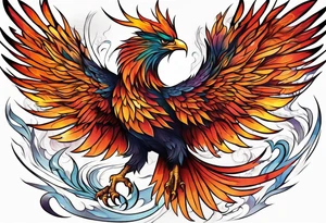 phoenix rising from the ashes tattoo idea