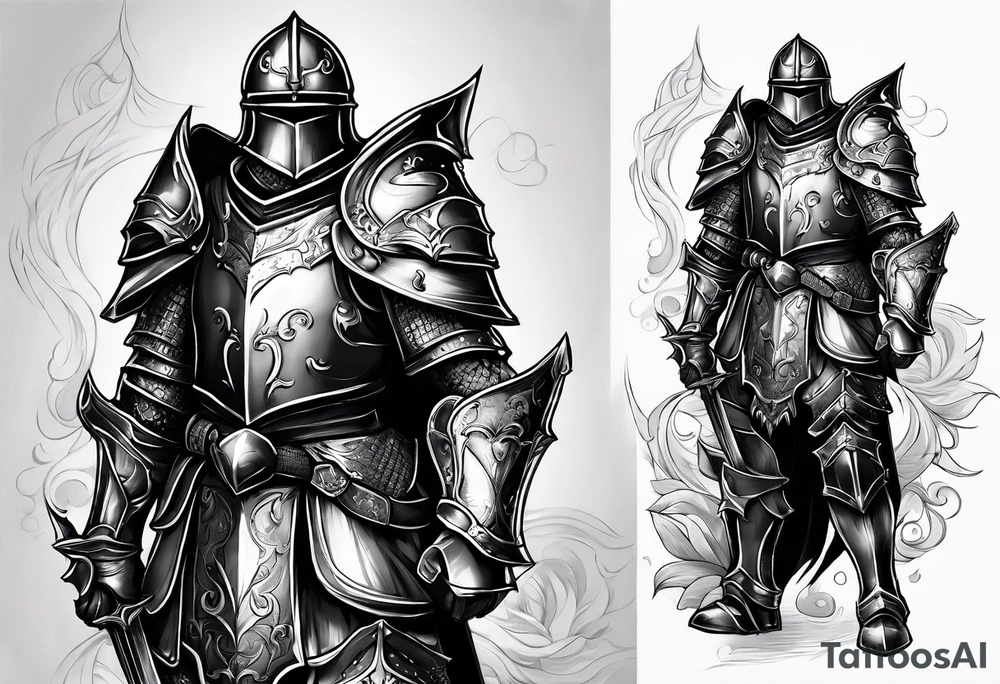 knight heavy armor tattoo idea