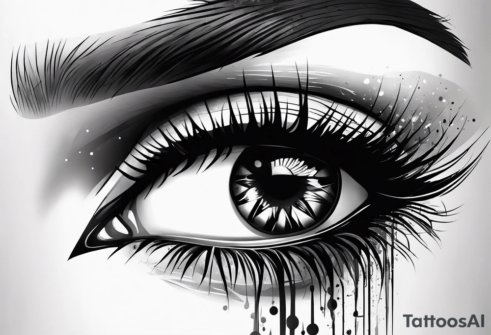 goth themed eye tattoo idea
