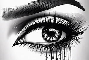 goth themed eye tattoo idea