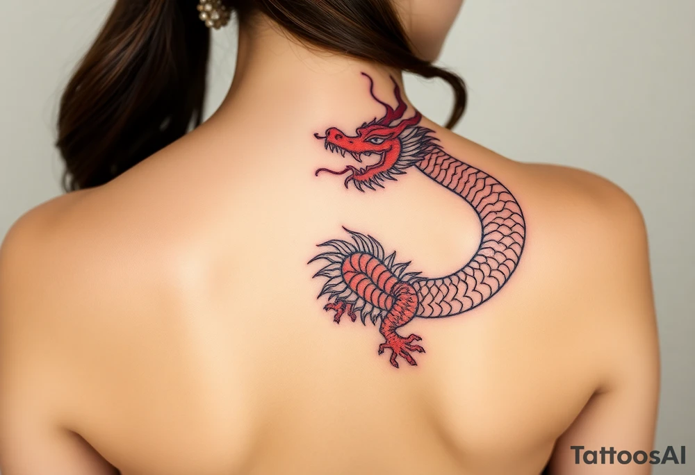 RedChinese dragon tattoo idea