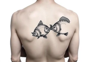 Two to three ocean fish swimming with shadows up my knee tattoo idea