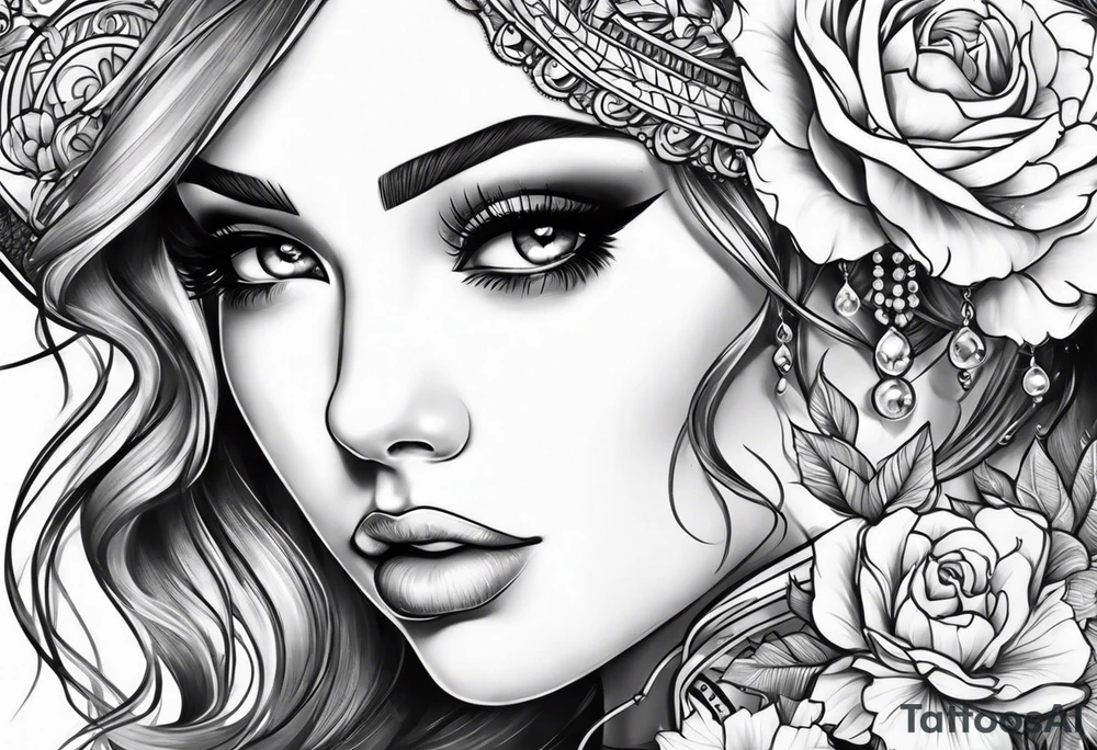girl in underwear tattoo idea