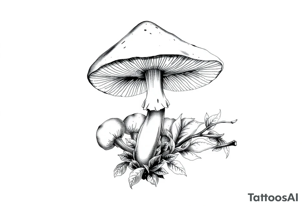 Mushroom vintage tattoo idea