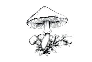 Mushroom vintage tattoo idea