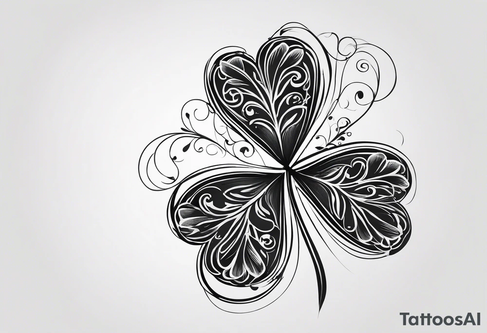 Script reading Slán go fóill mo chara with a simple shamrock on the end with the stem underlining the script tattoo idea