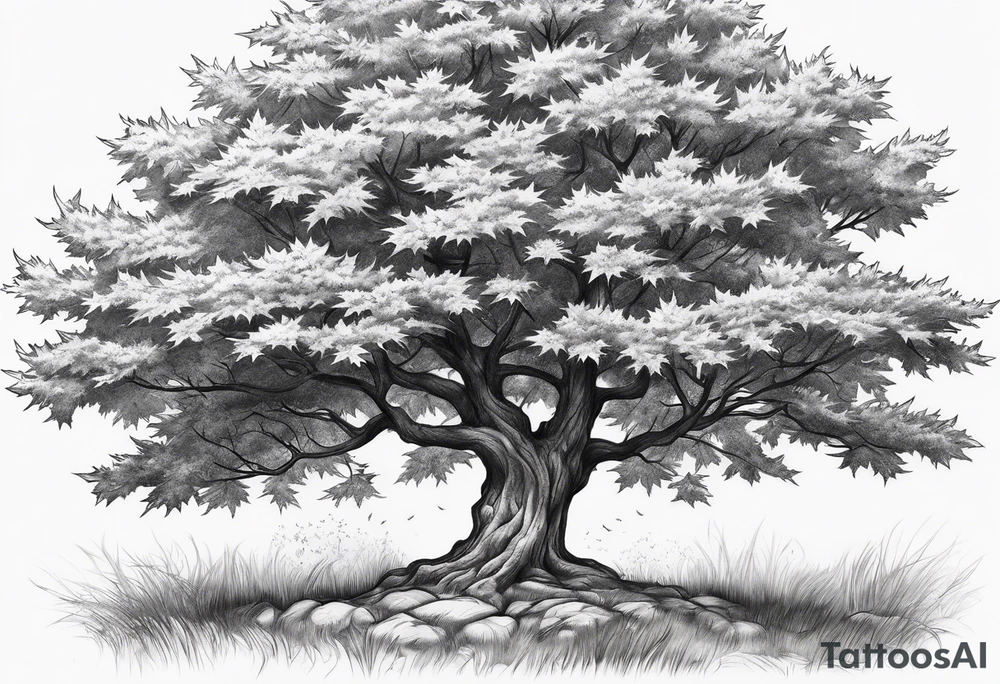 A maple tree tattoo idea