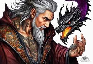 Wizard with dragon tattoo idea