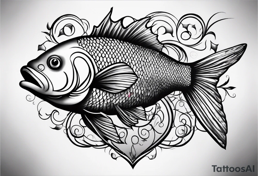 pescado y un corazon tattoo idea