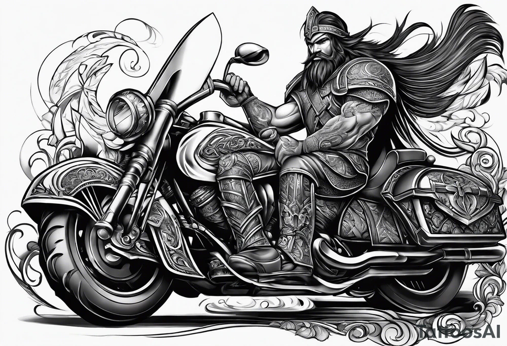 Warrior wielding great axe tattoo idea