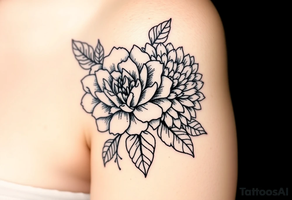 rose and chrysanthemum tattoo idea