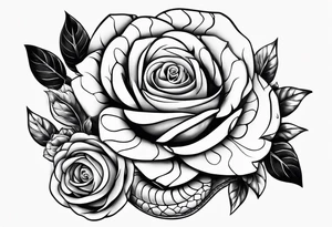 snake and 4 roses tattoo idea