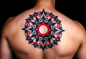 round tattoos with space theme. It can have red color tattoo idea