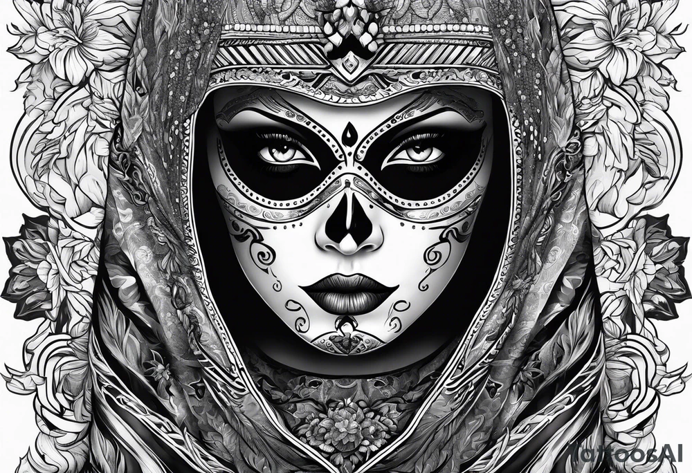 Ghost with sarape tattoo idea
