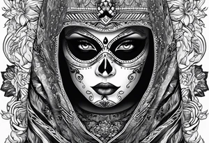 Ghost with sarape tattoo idea