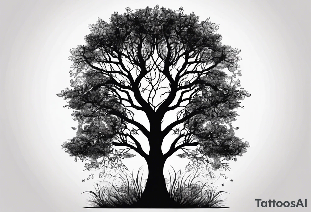 Bäume silhouette tattoo idea