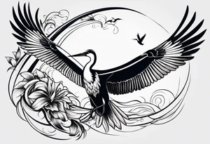 A flying stork tattoo idea